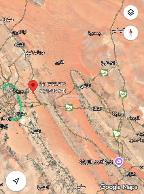 أرض 400 متر مربع جنوبية على شارع 15م حي السلام، الشماسية