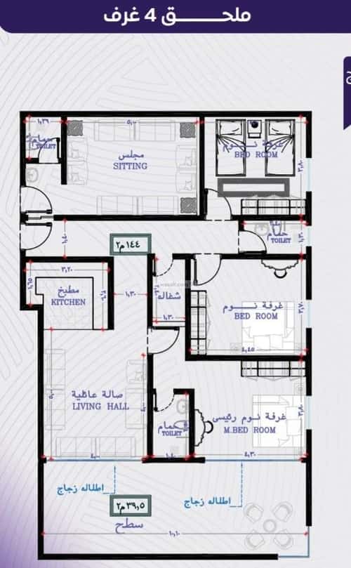 شقة 745 متر مربع ب 4 غرف المروة، شمال جدة، جدة