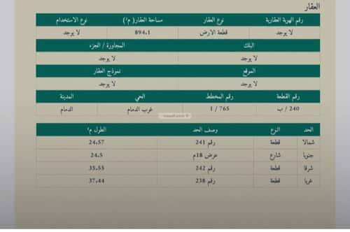 Land 894.1 SQM Facing South on 18m Width Street The Lights, Aldammam