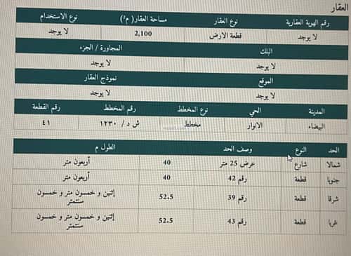 أرض 894.1 متر مربع جنوبية على شارع 18م الأنوار، الدمام