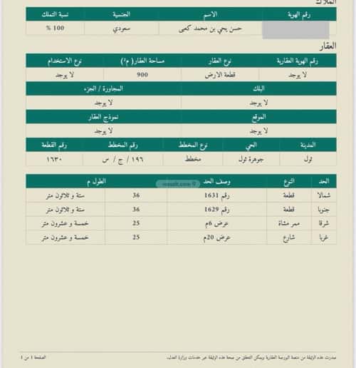 Land 450 SQM Facing South on 16m Width Street Al-Owaijaa, Jeddah