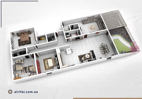 شقة 4 غرف في النعيم