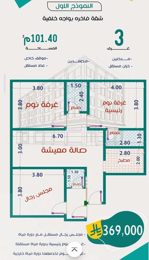 Apartment with 3 Bedrooms Al Rabbwah, North Jeddah, Jeddah