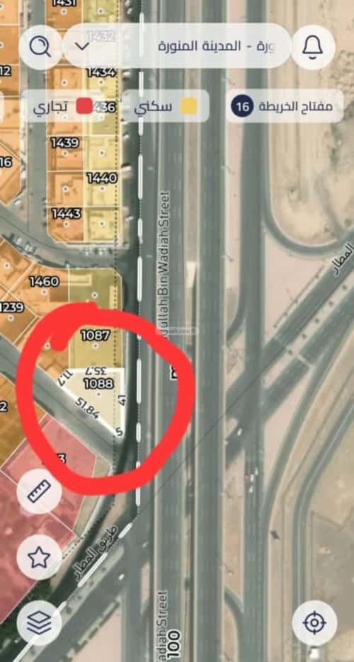 أرض 1091.25 متر مربع جنوبية شرقية على شارع 60م المطار، المدينة المنورة