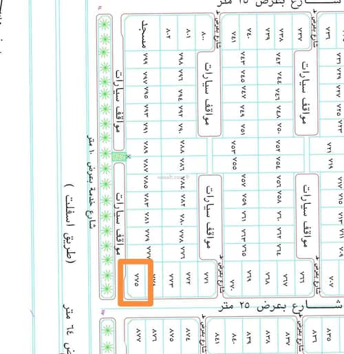 Land 787.2 SQM Facing South East on 25m Width Street Awalah, Alttayif