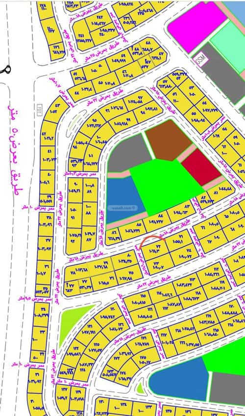 Land 1061.3 SQM Facing North on 18m Width Street Al Nasriyah 6, Jazan