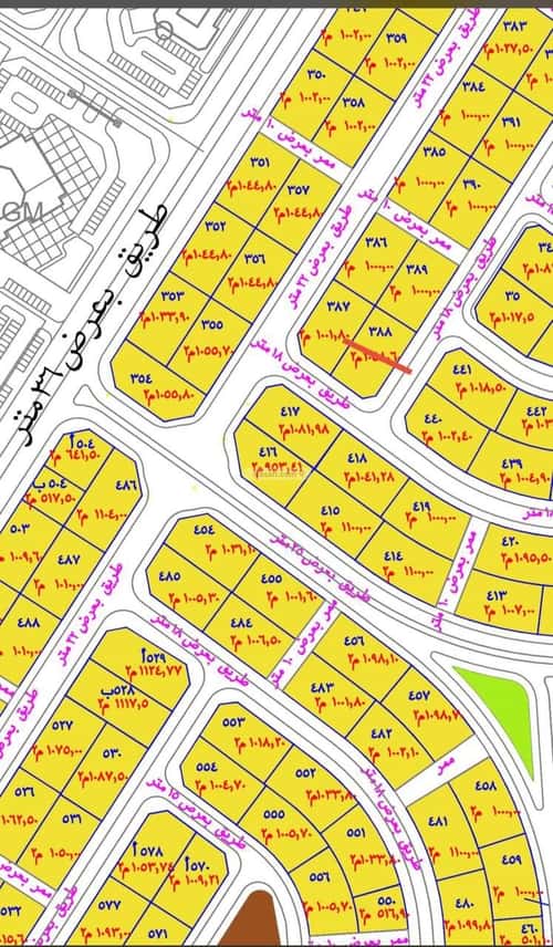 Land 524.39 SQM Facing West on 18m Width Street Al-Hazm 1, Jazan