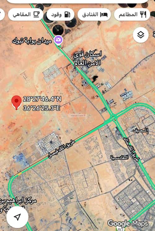أرض 415.8 متر مربع شمالية على شارع 20م شمال الجامعة، تبوك