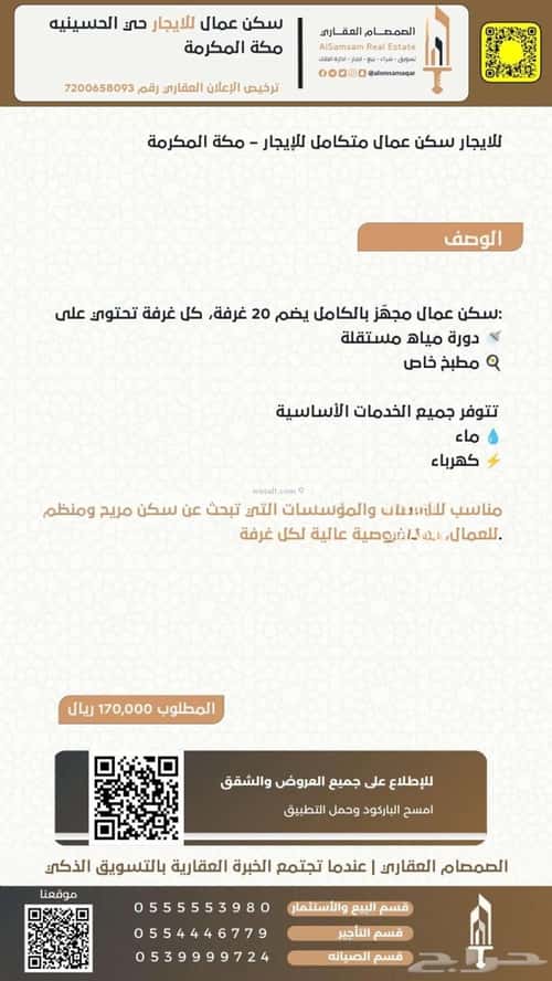 Building 326 SQM facing East الحسينية، مكة المكرمة