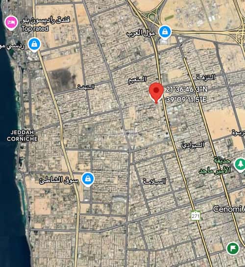 أرض 318.06 متر مربع ثلاثة شوارع على شارع 25م السلامة، شمال جدة، جدة