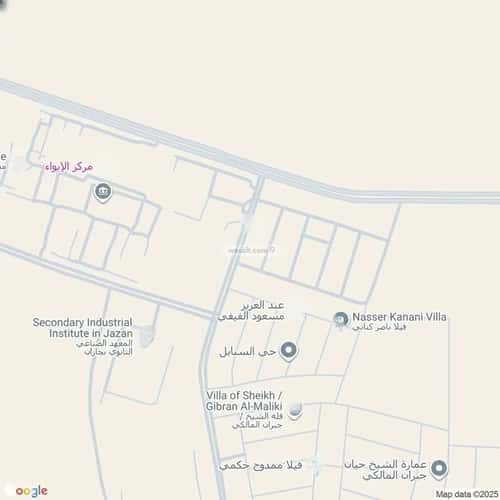 أرض 640 متر مربع غربية على شارع 30م الروابي، جازان