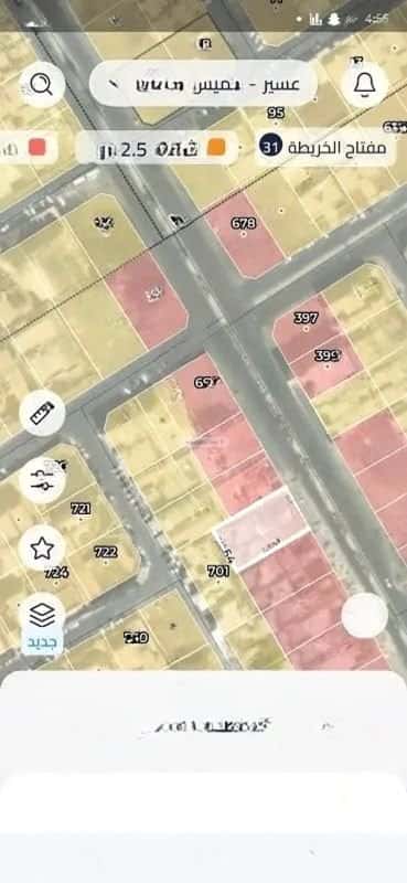 Land 604 SQM facing North East on 30m width street الشرف، خميس مشيط
