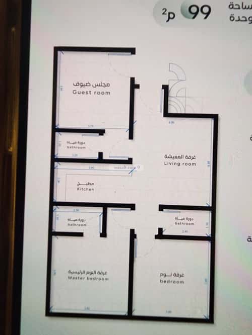 شقة ب 3 غرف الريان، شرق جدة، جدة