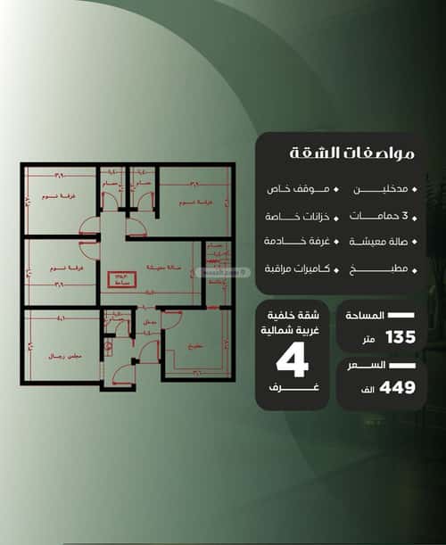 Apartment with 4 Bedrooms Al Nuzha, North Jeddah, Jeddah