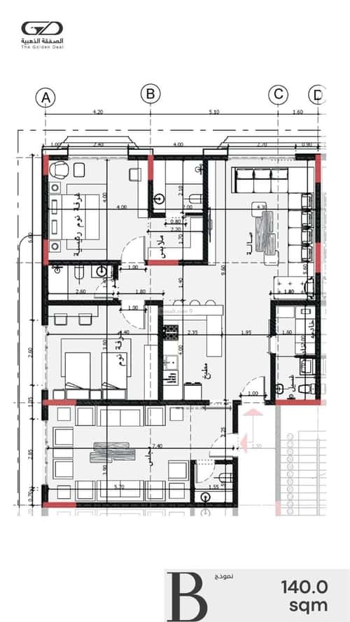 شقة ب 3 غرف المحمدية، شمال جدة، جدة