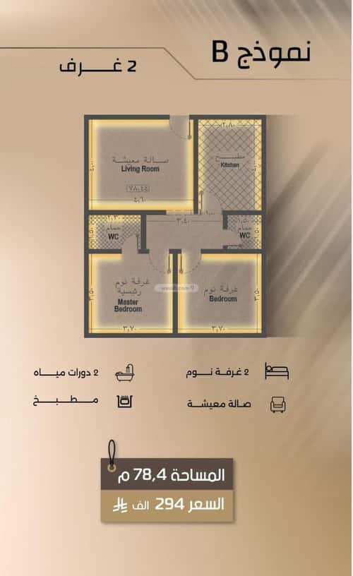Apartment 729 SQM with 2 Bedrooms Al Faysaleyyah, North Jeddah, Jeddah