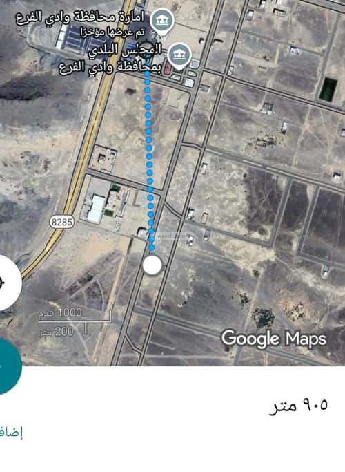 أرض 903 متر مربع غربية على شارع 30م مخطط وادي  الفرع، وادي  الفرع