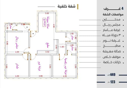 شقة 650 متر مربع ب 3 غرف النزهة، شمال جدة، جدة