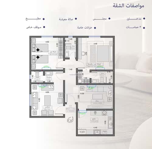 شقة 720 متر مربع ب 3 غرف السلامة، شمال جدة، جدة