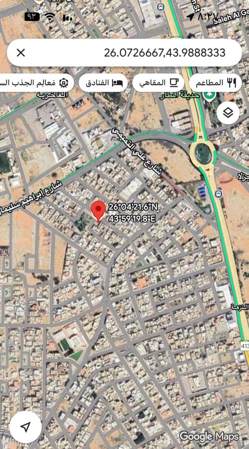 Land 459.56 SQM Facing North East on 12m Width Street Al Fakhriyah, Eanizah