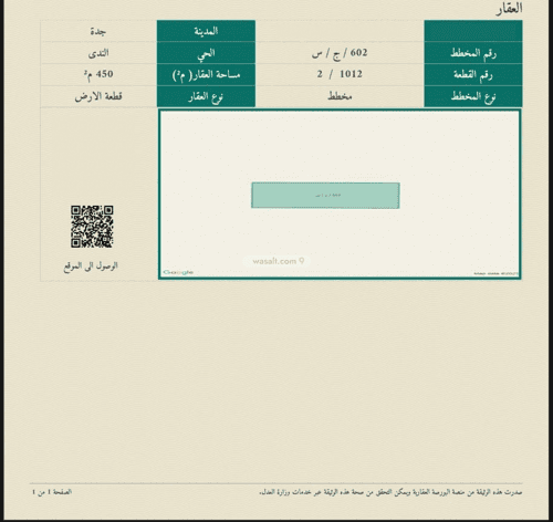 Land 450 SQM Facing East on 16m Width Street Al-Nada, North Jeddah, Jeddah
