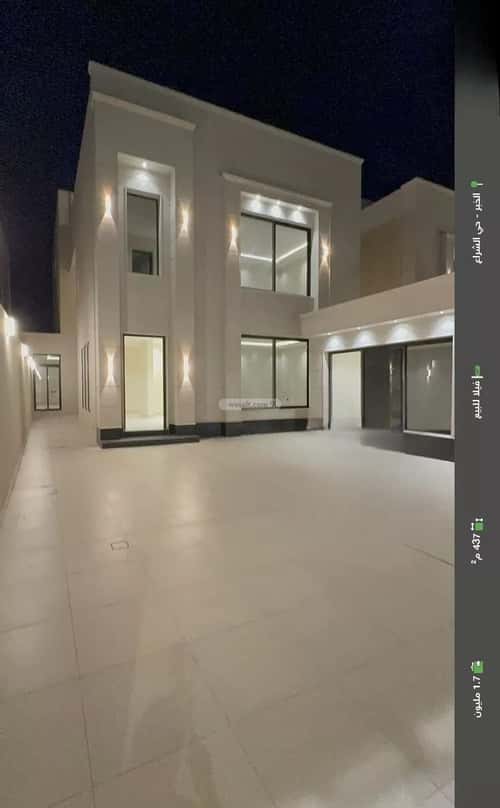 Villa 437.5 SQM Facing West on 30m Width Street Al Sheraa, Khobar