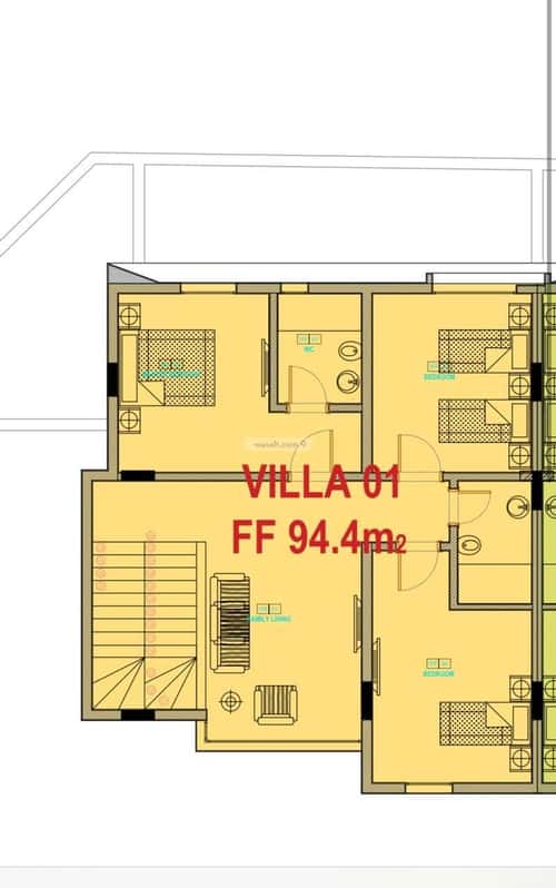 فيلا 1010 متر مربع واجهة جنوبية ب 5 غرف الروضة، شمال جدة، جدة
