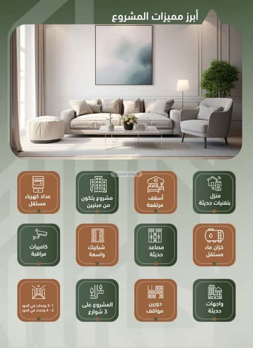 Apartment 829 SQM with 3 Bedrooms Al Sharafeyyah, South Jeddah, Jeddah