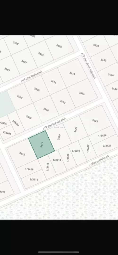 Land 632 SQM facing North on 10m width street الغنامية، جنوب الرياض، الرياض