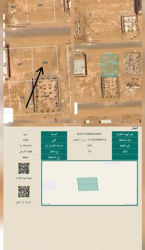Land 464.62 SQM Facing South on 18m Width Street Allakhabsia, Allakhabsia
