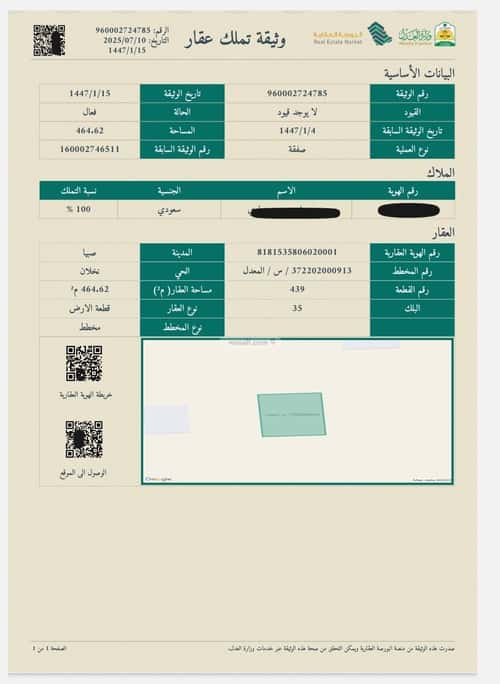 أرض 464.62 متر مربع جنوبية على شارع 18م اللخبصية، اللخبصية