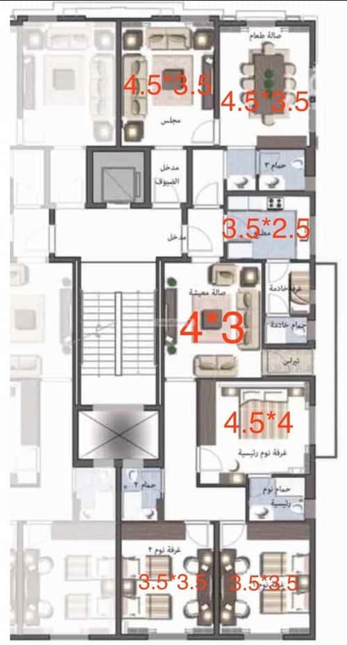 Apartment with 3 bedrooms الشاطئ، شمال جدة، جدة