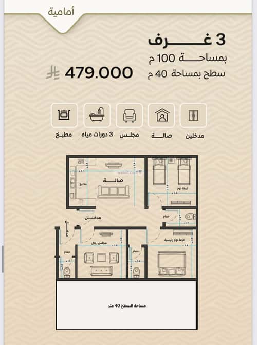 شقة ب 3 غرف مشرفة، شمال جدة، جدة