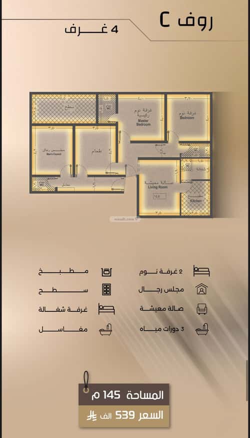 شقة بغرفتين الفيصلية، شمال جدة، جدة