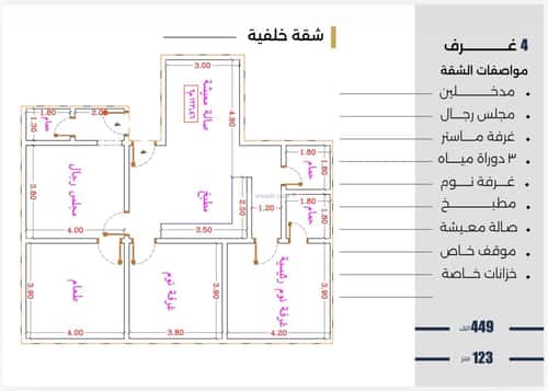 Apartment 650 SQM with 4 Bedrooms Al Nuzha, North Jeddah, Jeddah
