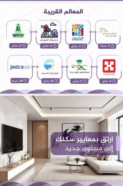 شقة 2436 متر مربع ب 3 غرف الفيحاء، جنوب جدة، جدة