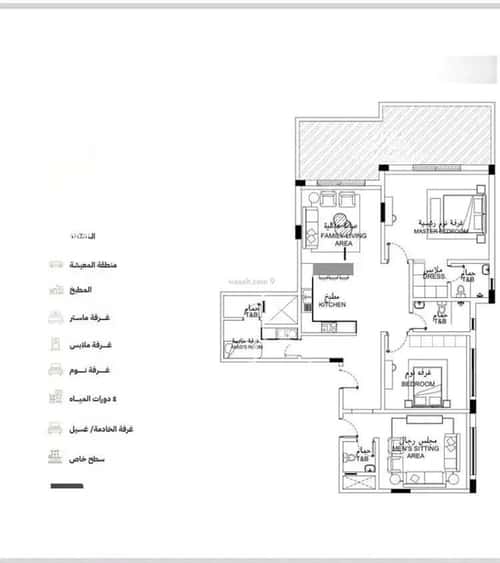 شقة ب 3 غرف المنتزة، الدمام