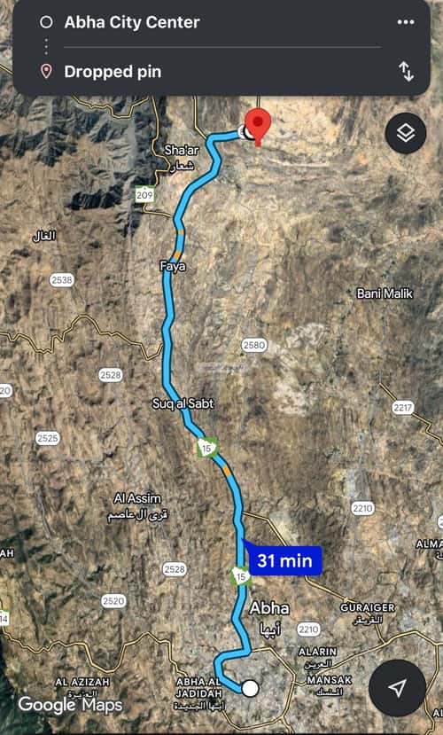 أرض 49144.5 متر مربع شمالية على شارع 20م شعار، أبها