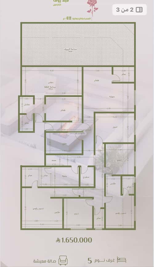 شقة 1040 متر مربع ب 7 غرف الروضة، شمال جدة، جدة