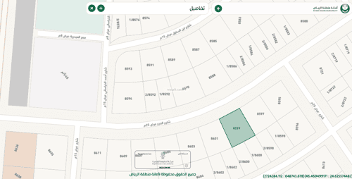 Land 705.29 SQM Facing North on 25m Width Street Al-Mahdiyah, West Riyadh, Riyadh