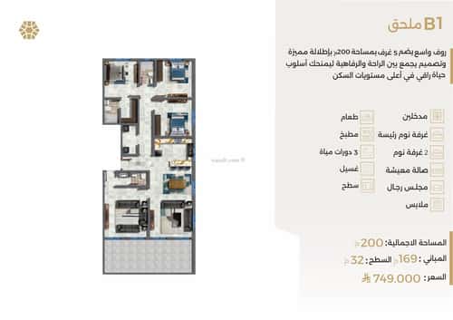 Apartment 525 SQM with 5 Bedrooms Al Naeem, North Jeddah, Jeddah