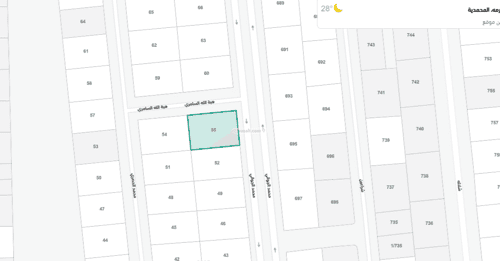 أرض 629.5 متر مربع شمالية شرقية على شارع 24م المحمدية، مكة المكرمة