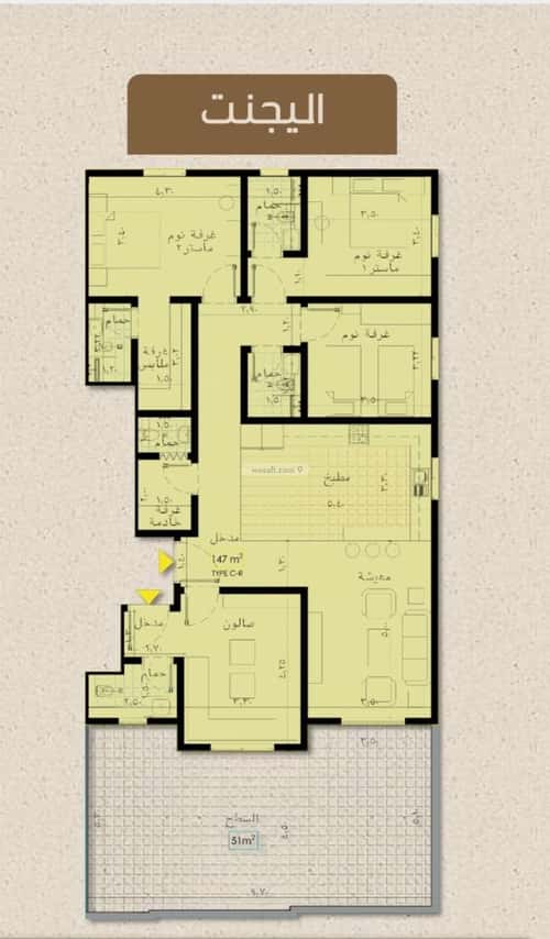 شقة ب 4 غرف الريان، شرق جدة، جدة