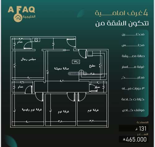 شقة ب 4 غرف النزهة، شمال جدة، جدة