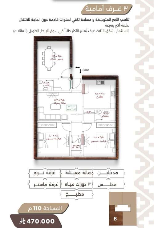 Apartment with 3 Bedrooms Al Naeem, North Jeddah, Jeddah