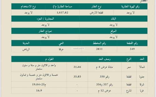 Land 1037.82 SQM Facing North West on 12m Width Street Irqah, West Riyadh, Riyadh