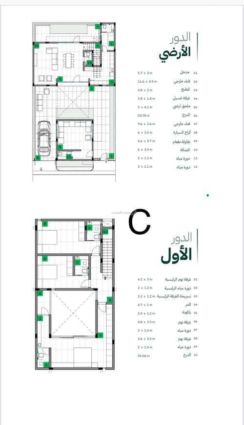 فيلا 260 متر مربع جنوبية شرقية على شارع 25م الفاروق، وسط الرياض، الرياض