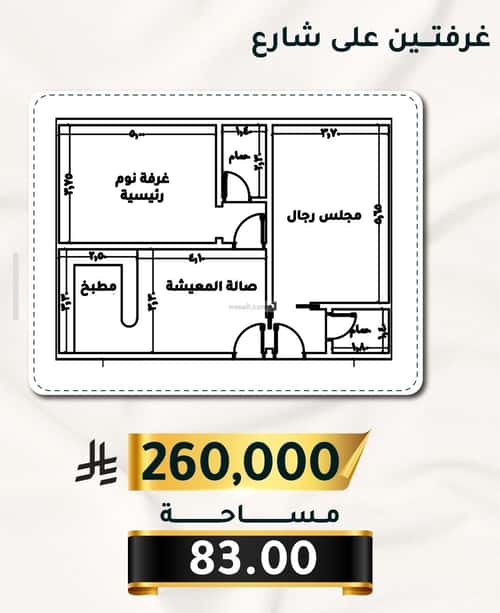 Apartment with 2 Bedrooms Al Thagur, South Jeddah, Jeddah