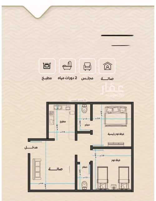 شقة بغرفتين مشرفة، شمال جدة، جدة