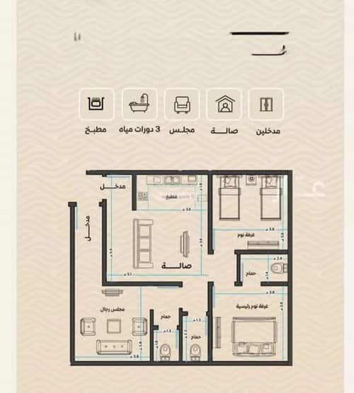 شقة ب 3 غرف مشرفة، شمال جدة، جدة
